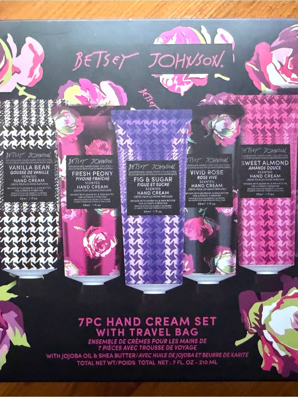 Betsey Johnson Floral 7-Piece Hand Cream Set - Purple & Pink